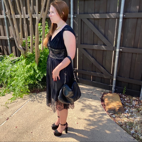 Max Studio 100% Silk Cocktail Dress in Black - Picture 5 of 13